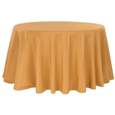 Polyester 132" Round Tablecloth - Gold