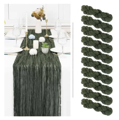Table Runner Gauze Table Runner 10ft Long - Deep Green