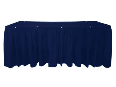 Table Skirt Navy Blue Polyester 17 foot