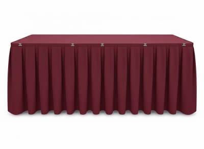 Table Skirt Burgundy Polyester 17 foot