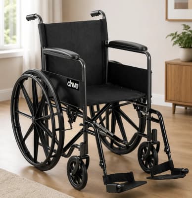 18-in Wheelchair With Swing Away Footrests & Folding Back
