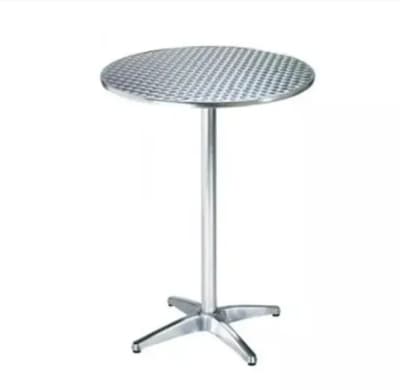 Polished Steel Cocktail Table 24 Inch 