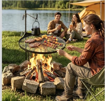Grill - 24.4in Swivel Campfire Grill Grate