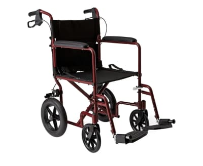 Lightweight Foldable Transport Wheelchair with Handbrakes