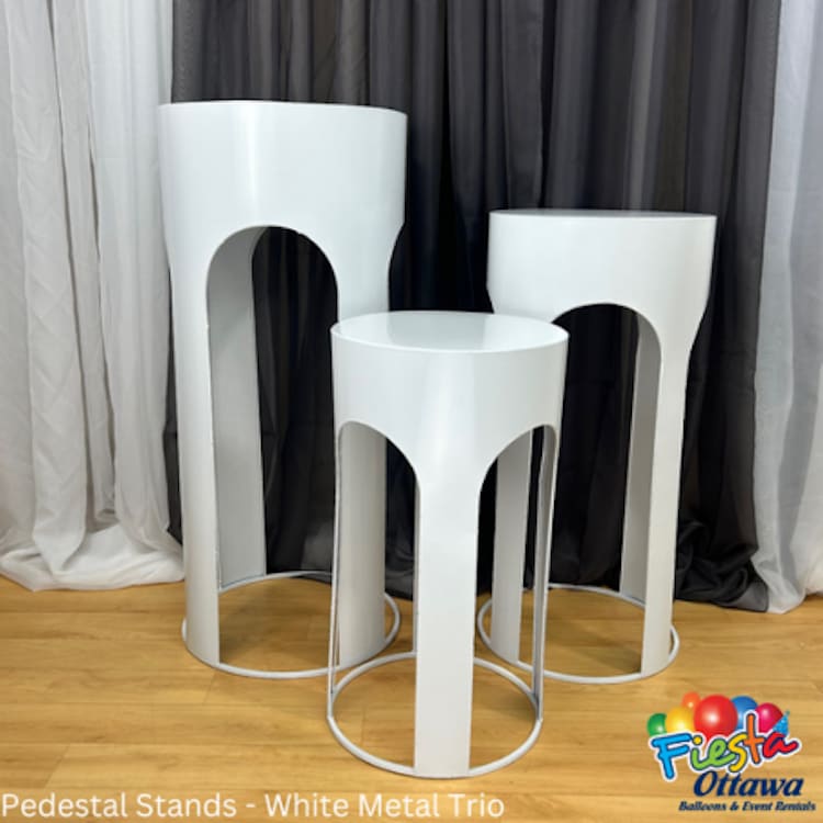 Pedestal Stand - White Metal - Trio Set – photo 2 in Ottawa