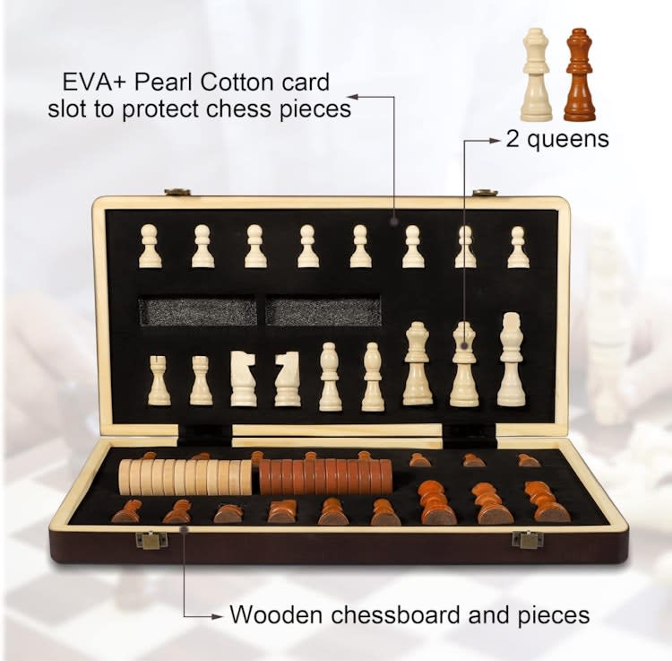 Anzid 15” Chess and Checkers 2-in-1 Board Set – photo 3 in Broomall