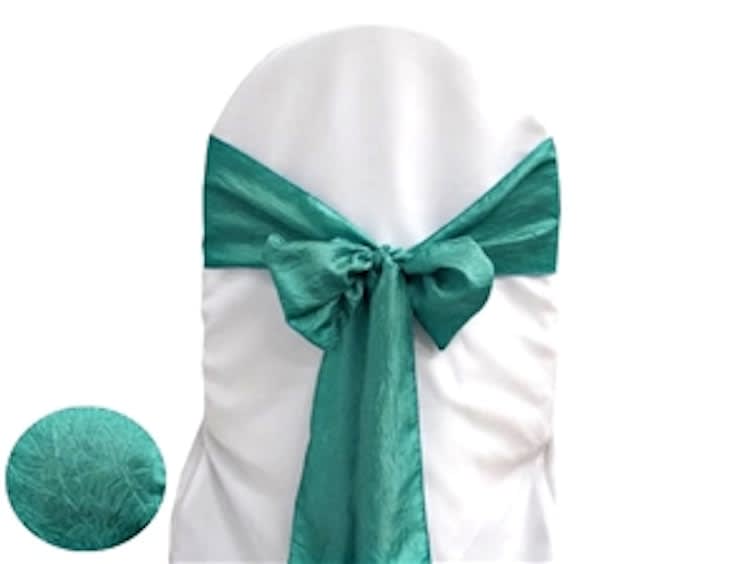 Chair Sash - Crinkle Taffeta - Turquoise for rent in Ottawa
