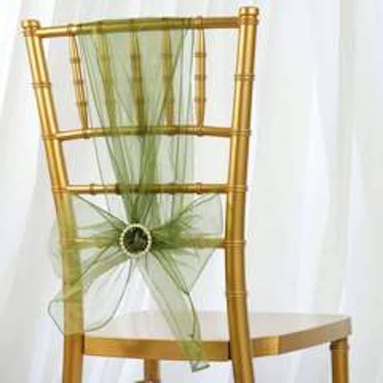 Chair Sash - Organza - Willow Green for rent in Ottawa