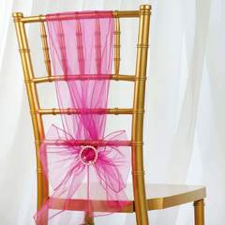 Chair Sash - Organza - Fuchsia for rent in Ottawa
