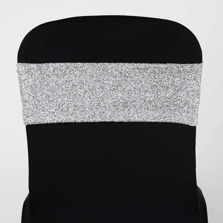 Chair Band - Shimmer Metallic Spandex - Silver for rent in Ottawa