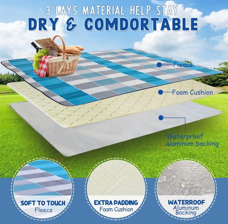 ZOMAKE Large Waterproof Picnic Blanket – photo 3 in Broomall