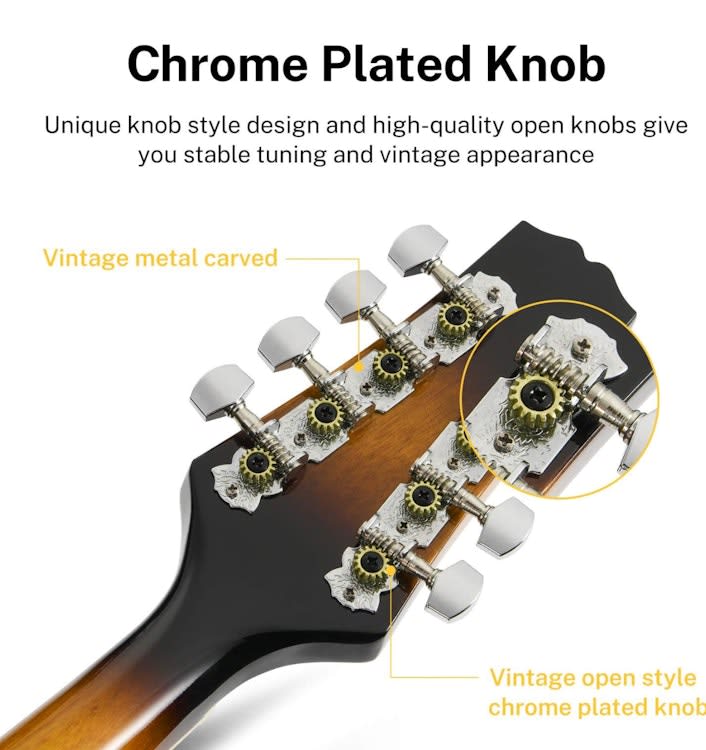 Donner A Style Mandolin Instrument Sunburst – photo 8 in Kanata