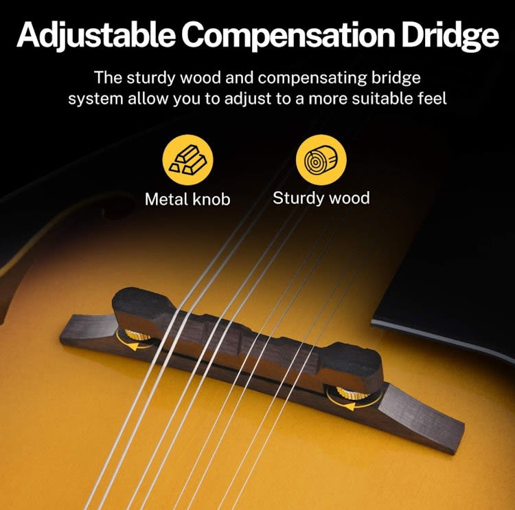 Donner A Style Mandolin Instrument Sunburst – photo 10 in Kanata