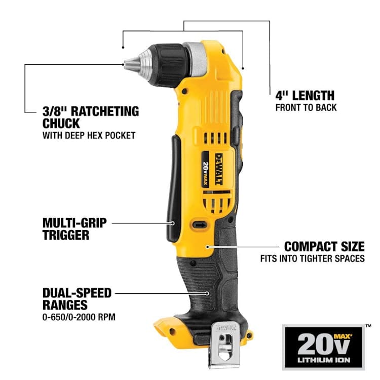 Dewalt 20v Max* Right Angle Drill, Cordless – photo 3 in Nepean