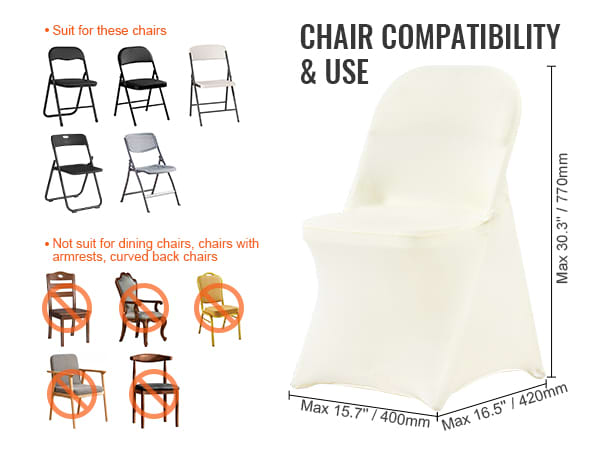 Universal Ivory Stretch Spandex Chair Covers – photo 3 in Nepean