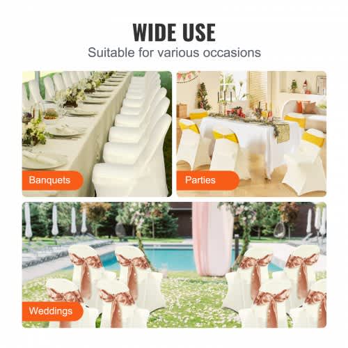 Universal Ivory Stretch Spandex Chair Covers – photo 4 in Nepean