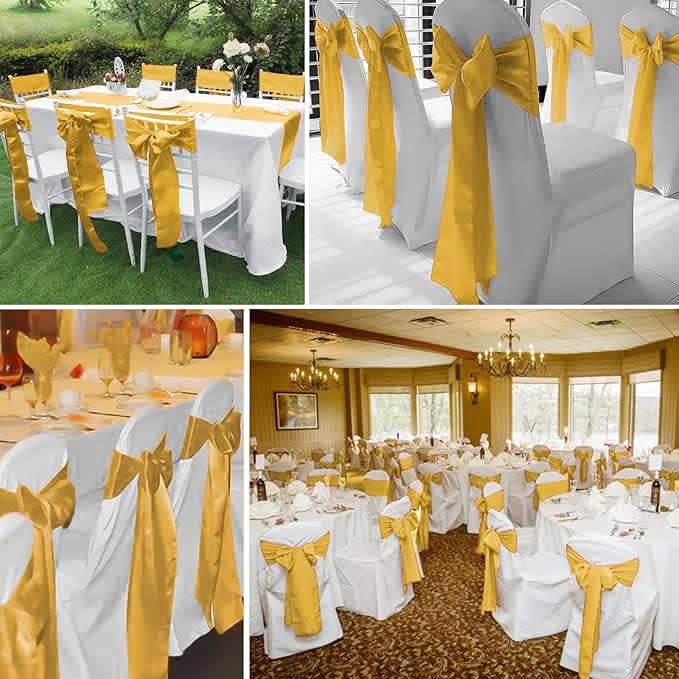 Luxurious Gold Satin Chair Sash – photo 2 in Nepean