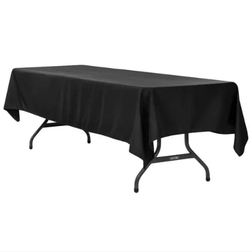 Polyester 60"x120" Rectangular Tablecloth - Black for rent in Nepean