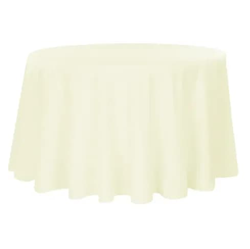 Polyester 132" Round Tablecloth - Ivory for rent in Nepean