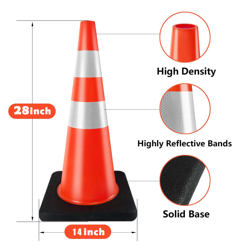 6 - Pack - Heavy-duty Traffic Safety Cones - 28-inch for rent in Kanata