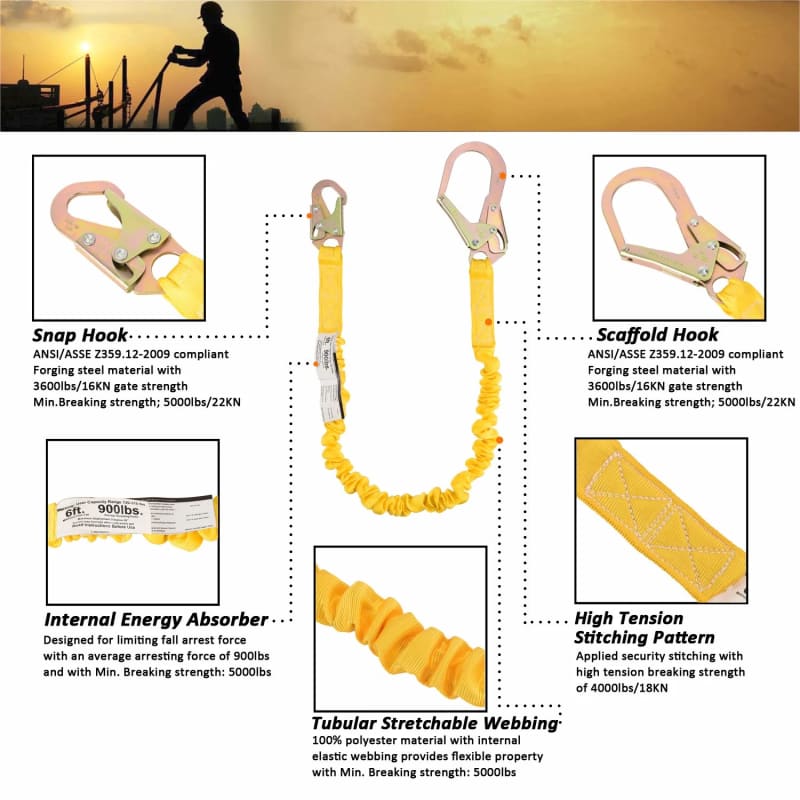 6-foot Fall Protection Safety Lanyard – photo 4 in Kanata