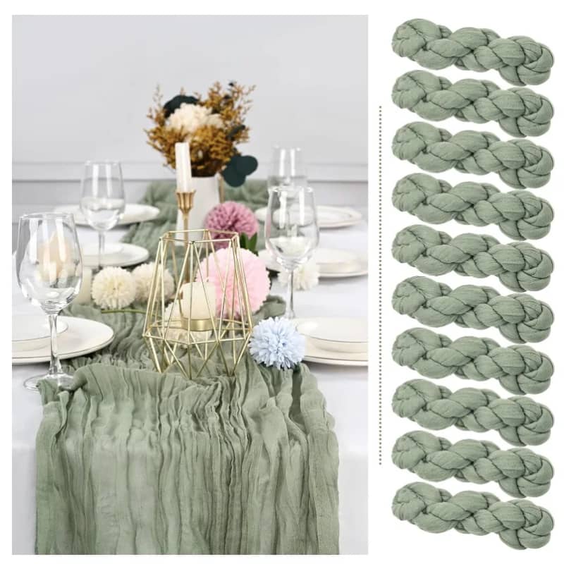 Table Runner Gauze Table Runner 10ft Long - Sage Green for rent in Kingston