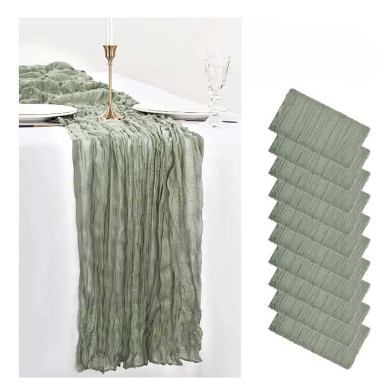 Table Runner Gauze Table Runner 10ft Long - Sage Green – photo 2 in Kingston