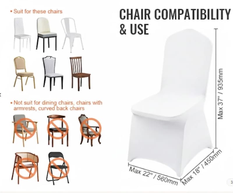 White Chair Covers Universal Spandex – photo 3 in Orléans
