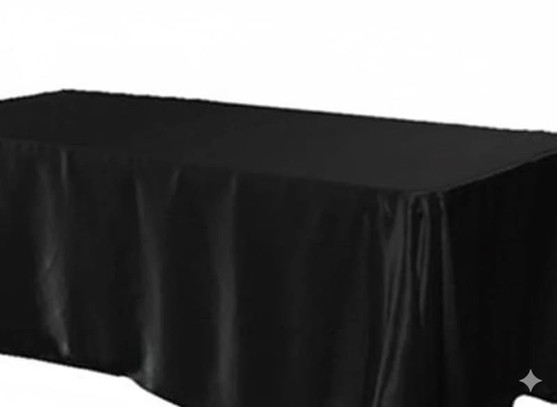 90 x 156 inch Rectangle Satin Tablecloth Black for rent in Arnprior