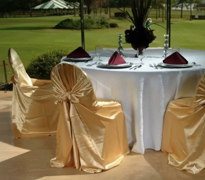 Gold Satin Chair Cover - Universal – photo 5 in Arnprior