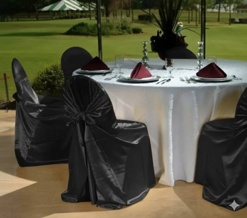 Black Satin Chair Cover - Universal – photo 3 in Arnprior