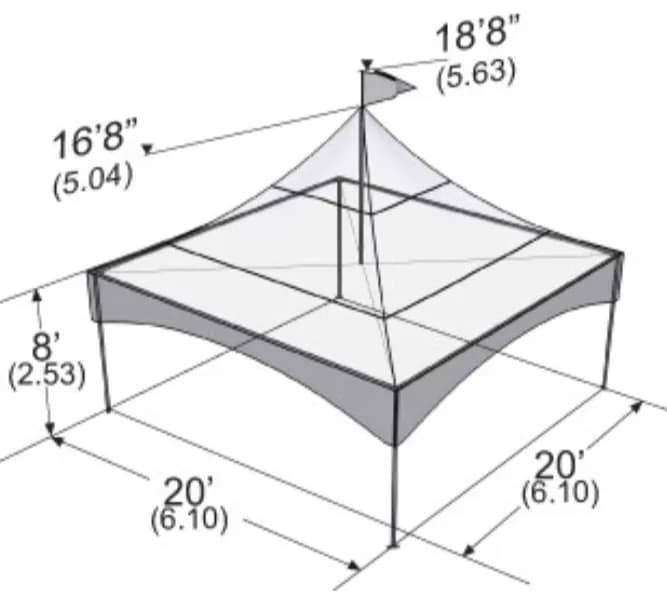 20' x 20' High Peak Marquee Frame Tent (Installed) – photo 2 in Orléans