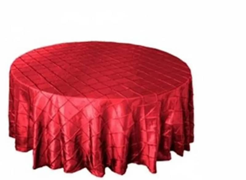 Tablecloth Red Pintuck 120 inch Round for rent in Kanata