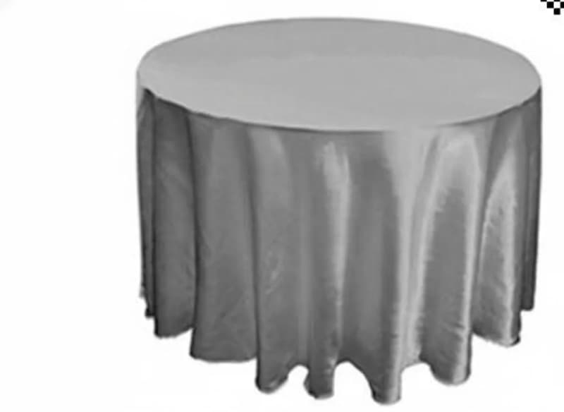 Tablecloth Silver Satin 120 inch Round for rent in Kanata