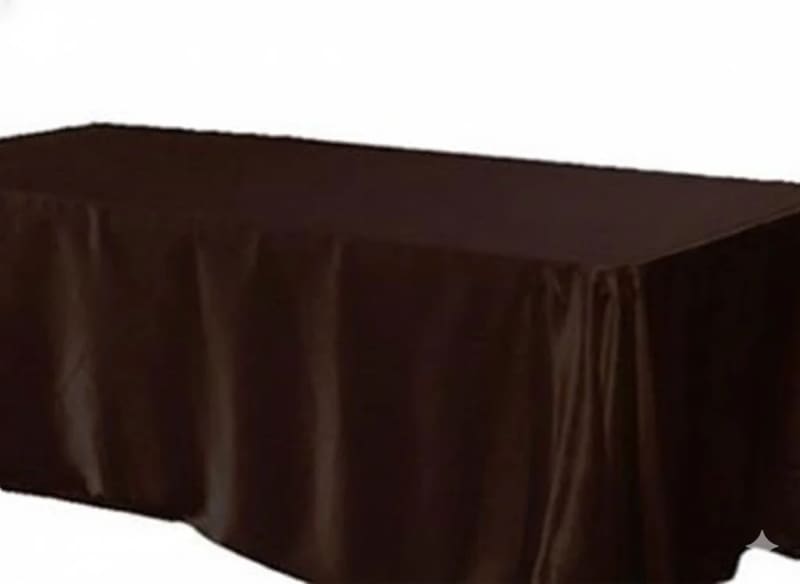 Tablecloth Chocolate Satin 90 x 156 inch Rectangle for rent in Kanata