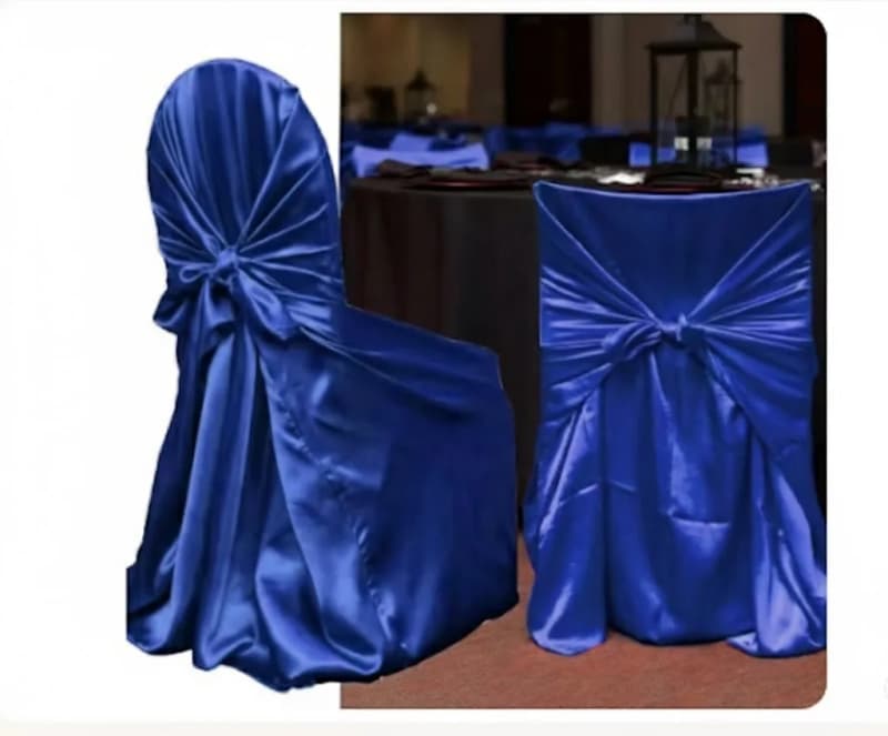 Chair Cover Royal Blue Satin - Universal – photo 2 in Kanata
