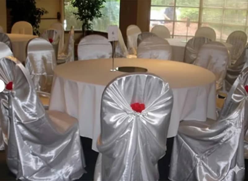Chair Cover Silver Satin - Universal – photo 3 in Kanata