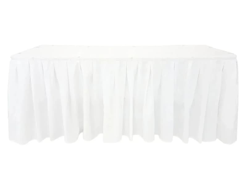 White Table Skirt 17 foot Rectangle Polyester for rent in Orléans