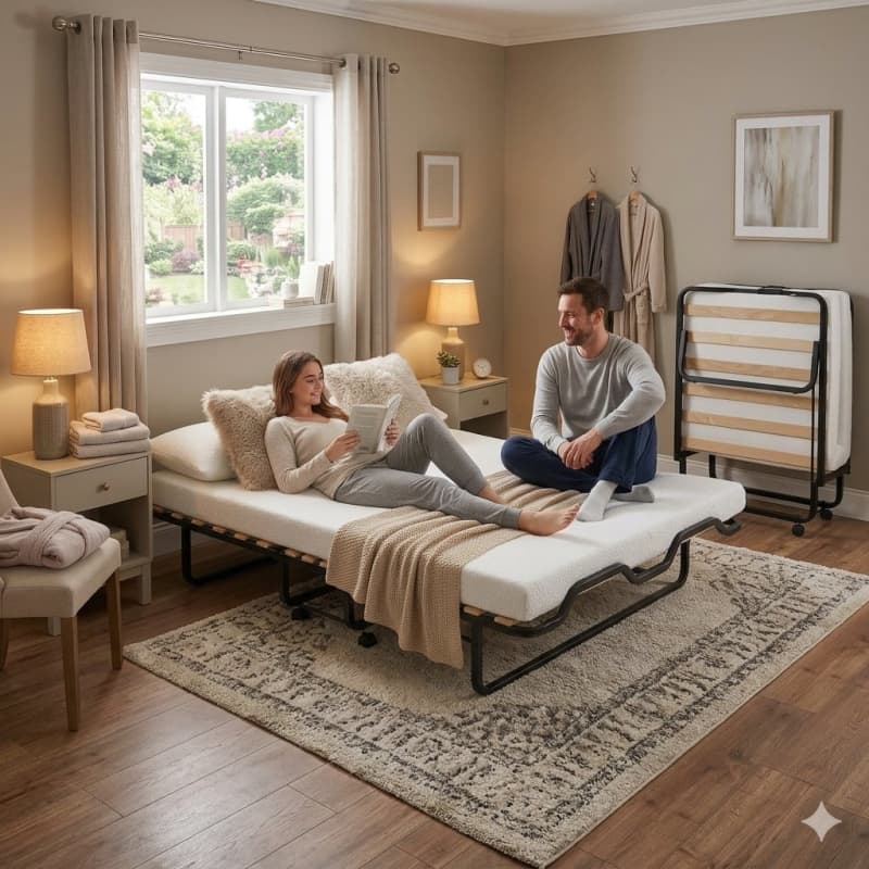 Cot / Folding Bed- Rolling With Mattress for rent in Kanata