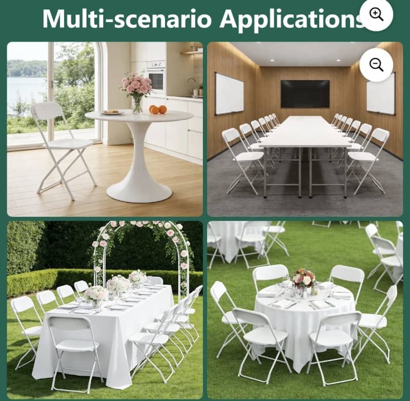 White Folding Chair Rental in Soso – photo 3 in Soso