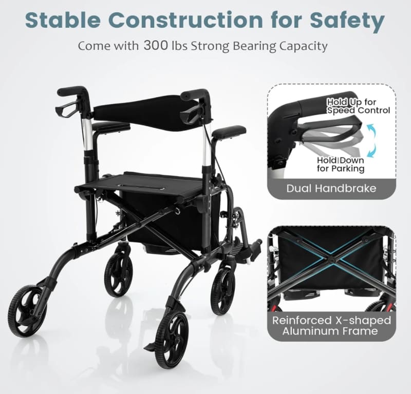 2-in-1 Rollator Walker Transport Chair – photo 3 in Kemptville