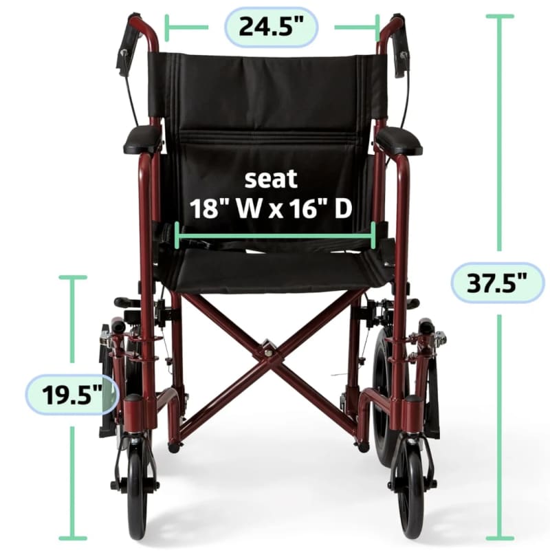 12” Wheels Lightweight Folding Transport Wheelchair – photo 3 in Orléans