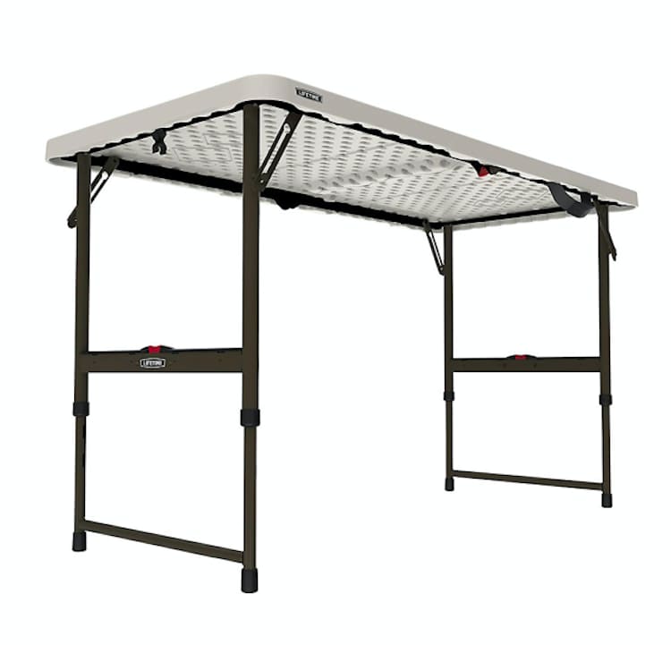 Lifetime 4' Fold-in-half One-hand Adjustable Table - Almond for rent in Palm-Bay