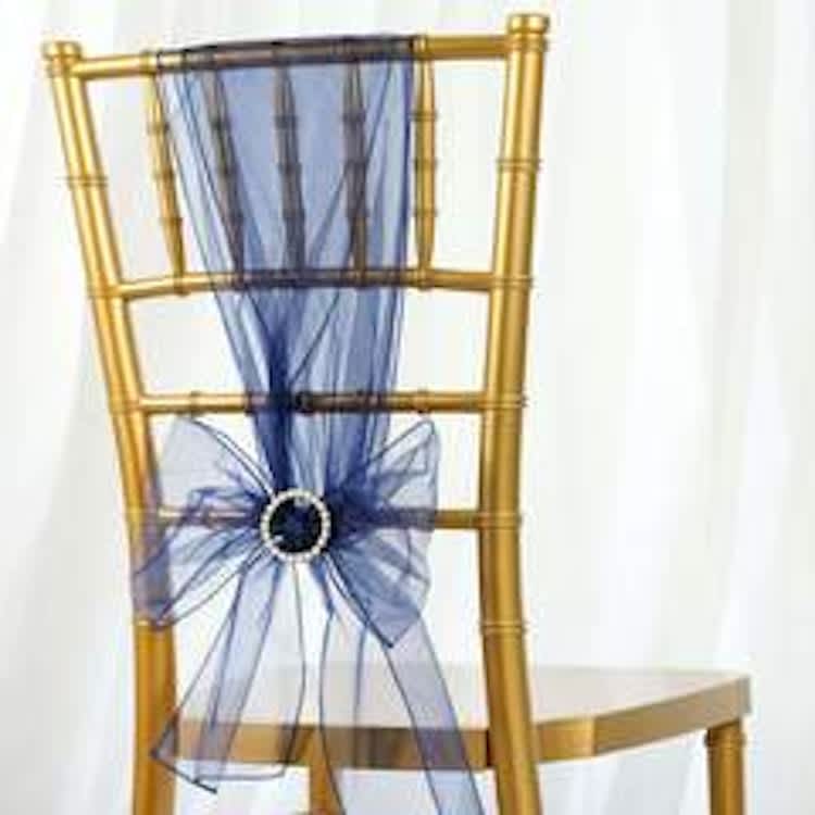 Chair Sash - Organza - Navy Blue for rent in Ottawa