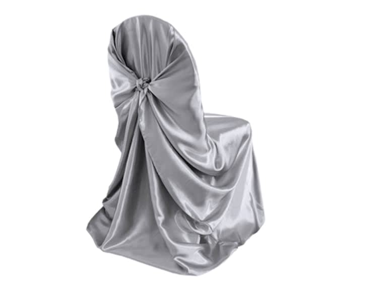 Universal Chair Cover - Satin - Silver for rent in Ottawa