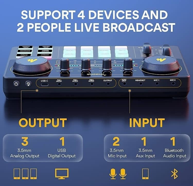 Maonocaster Mixer Podcast Equipment Bundle SoundCard – photo 6 in Ottawa