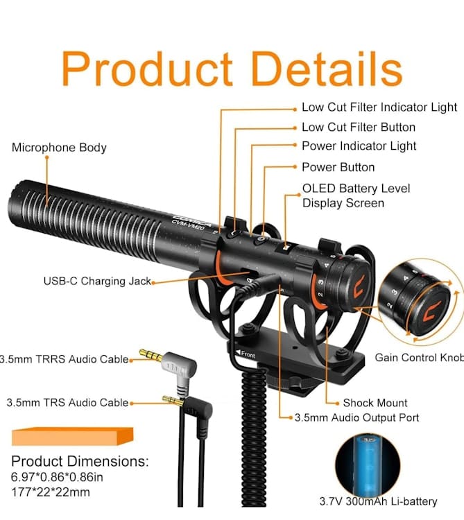 Camera Microphone Kit for Smartphone/DSLR Camera/Camcorder – photo 3 in Ottawa