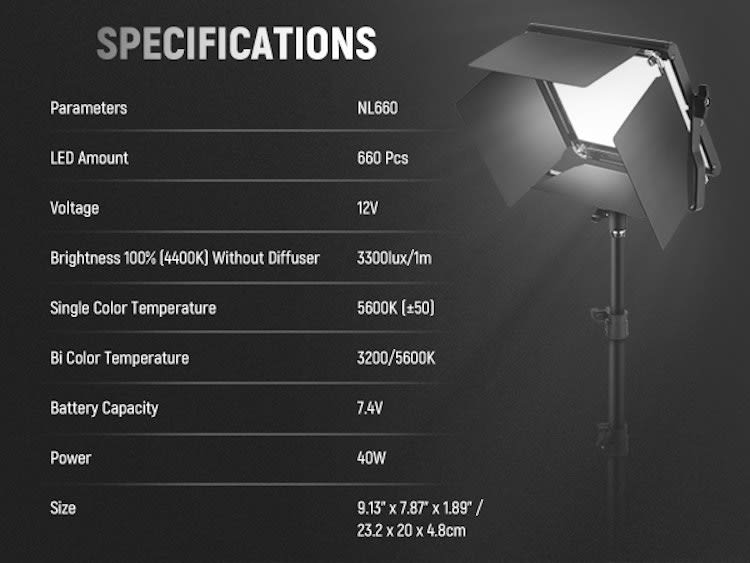 2 Pieces Bi-color 660 LED Video Light and Stand Kit – photo 2 in Ottawa
