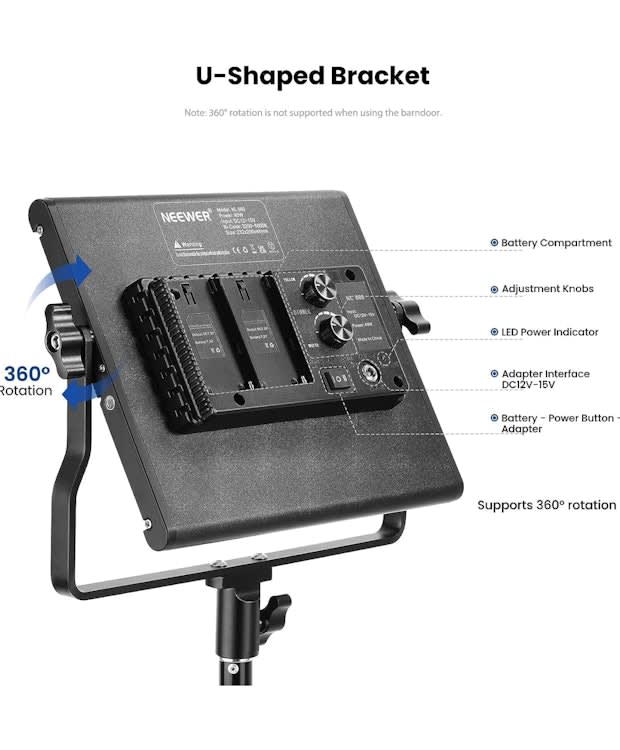 2 Pieces Bi-color 660 LED Video Light and Stand Kit – photo 6 in Ottawa
