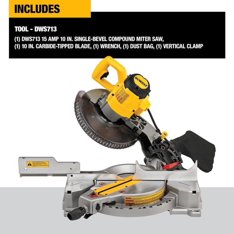 Dewalt Miter Saw, Single Bevel, Compound, 10-inch, 15-amp – photo 5 in Nepean